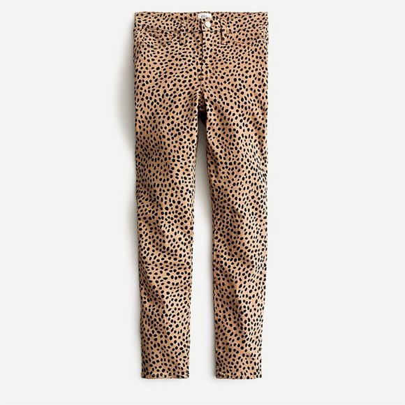 J. Crew 9" Toothpick Stretch Jeans in Cheetah Print, Size 28 - Picture 2 of 11